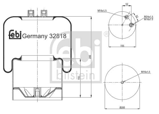 Пневморесори FB 32818 для MERCEDES-BENZ ACTROS MP2 / MP3 2653 L